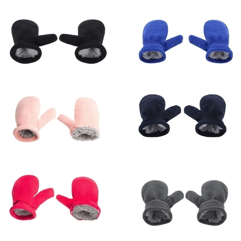 2-4Y Childrens Bicycle Gloves Plush Gloves Winter Childrens Gloves Wool Gloves G99C 241022bj