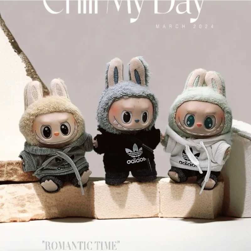 First and second generation Labubu sitting party baby clothes pendant Macaron Labubu clothes new cute overalls cute C250924