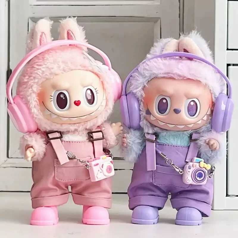 For 1517cm Labubu Doll Clothes Sit Party Overalls Mini Hat V1 V2 Doll Clothing Accessories DIY Childrens Toys Birthday Gift C250924