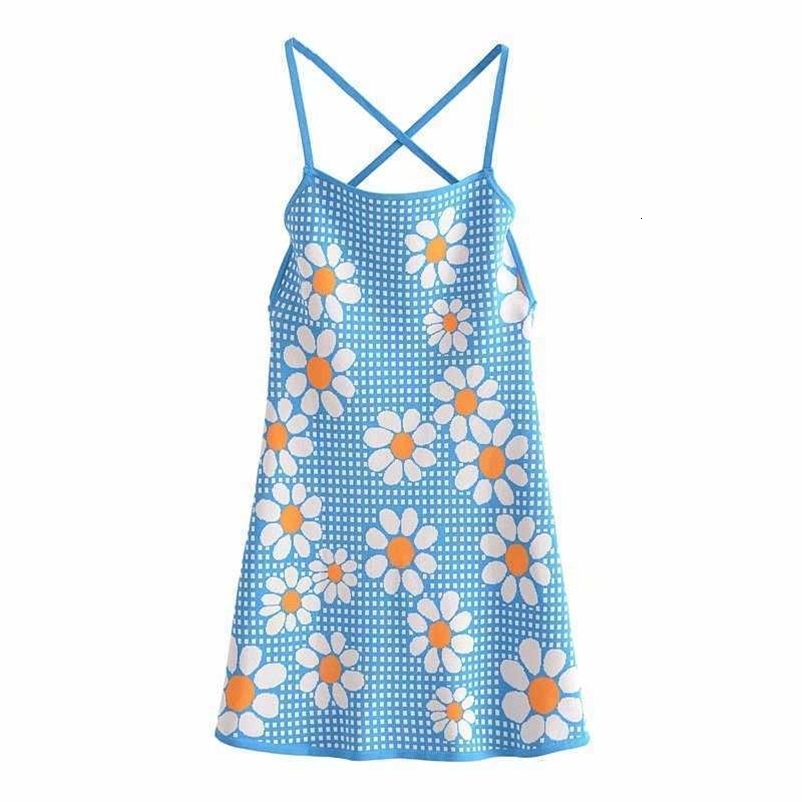 Summer Women Floral Dress elegant Casual Fashion Chic Lady Backless Kawaii Woman Short Slip Sun Dress robes 210709