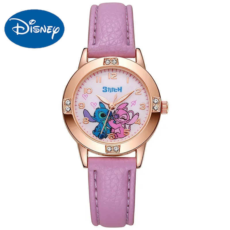 Disney Animation Electronic Watch Cute Cartoon Stitch Imitation Diamond Belt Student Quartz Watch Simple and Exquisite Gift H250924
