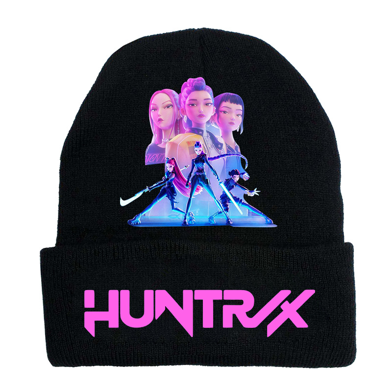Custom Kpop Demon Hunters Beanie Fashion Curling Knit Hat Printed Bean Cap Outdoor Cold Hat