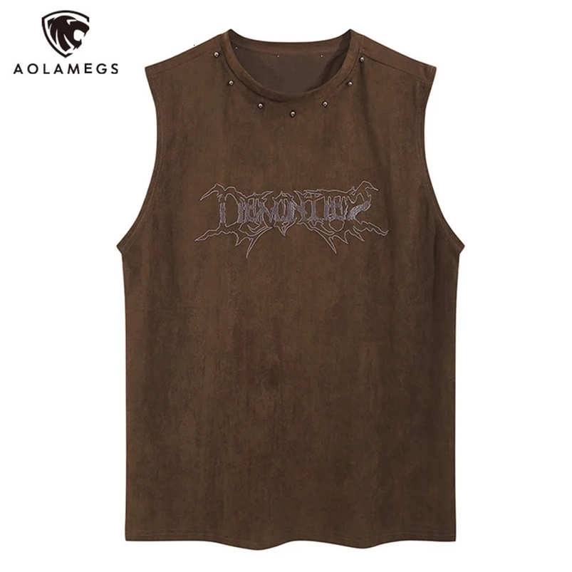 Retro mens Y2K tank top letter wash tank top summer street punk style tank top hip-hop unisex sleeveless T-shirt 250318
