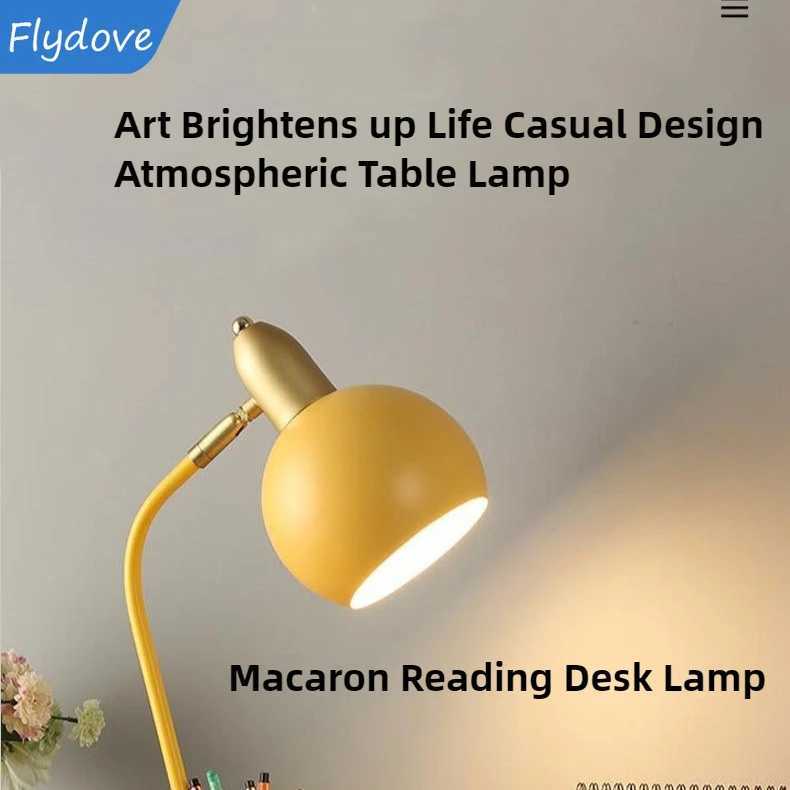 Nordic Iron Art LED Macaron Desk Lamp Eye Protection Dimming Metal Pen Holder Table Lamp Living Room Bedroom Home Decor Lighting C251115