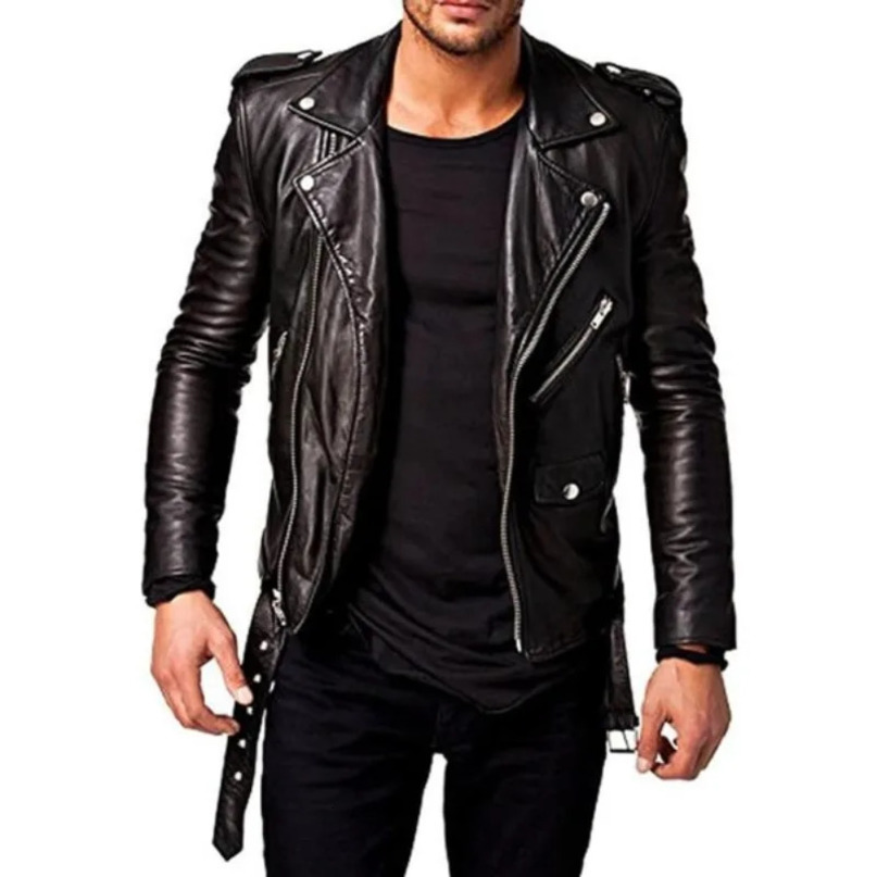 Mens leather jacket - Lambskin winter retro motorcycle jacket motorcycle riding and racing jacket motorcycle jacket 241031