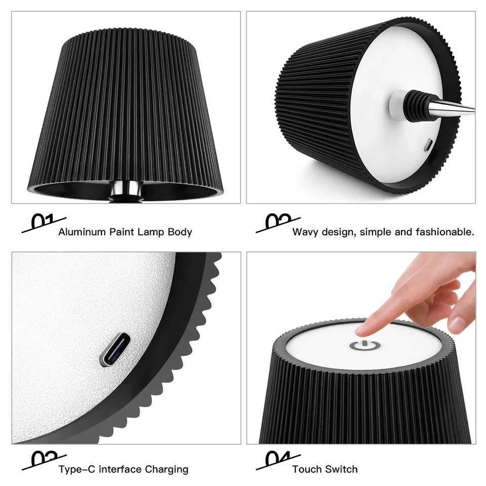 USB Rechargeable Table Decor LED Lamp 3 ColorRGB Dimmable Room Ambient Night Lighting Bedside Desktop Lights 2Way Installation C251115