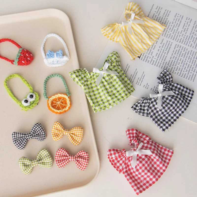 Doll Clothes for 10Cm Labubu 3PcsSet Set Plush Blind Box Outfits For V1v2v3 Labubu Christmas Birthday Gifts C250924