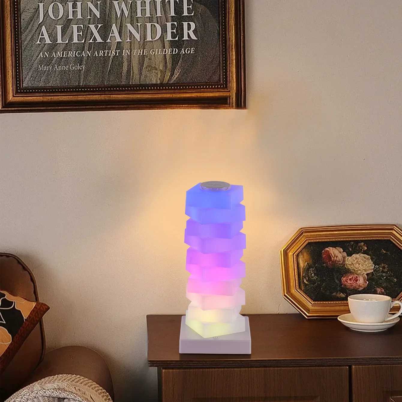 Magic Cube RGB Touch Night Light Rechargeable GourdShaped String Table Lamp Portable Indoor Decor Ambient Lighting For Bedroom C251115