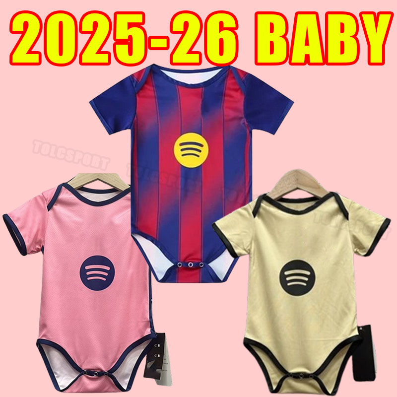 BABY 2025 2026 ANSU FATI PEDRI soccer jerseys 24 25 LEWANDOWSKI GAVI ADAMA FERRAN RAPHINHA F. DE JONG DEST bARCELonaes MEN DEMBELE ALBA INFANT home away third pink