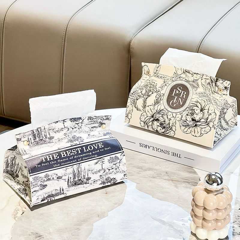 HighQuality Tissue Box for Living Room Ins Style Creative Home Decor for Coffee Table Dining Table OilProof Leather Tissue Box C250924