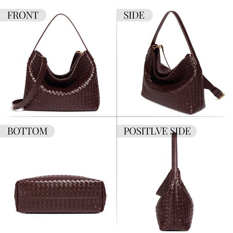 Woven Tote Bag for Women Shoulder Bag Vegan Leather Tote Bag Summer Beach Retro Purse and Handbag with Adjustable Strap W250924
