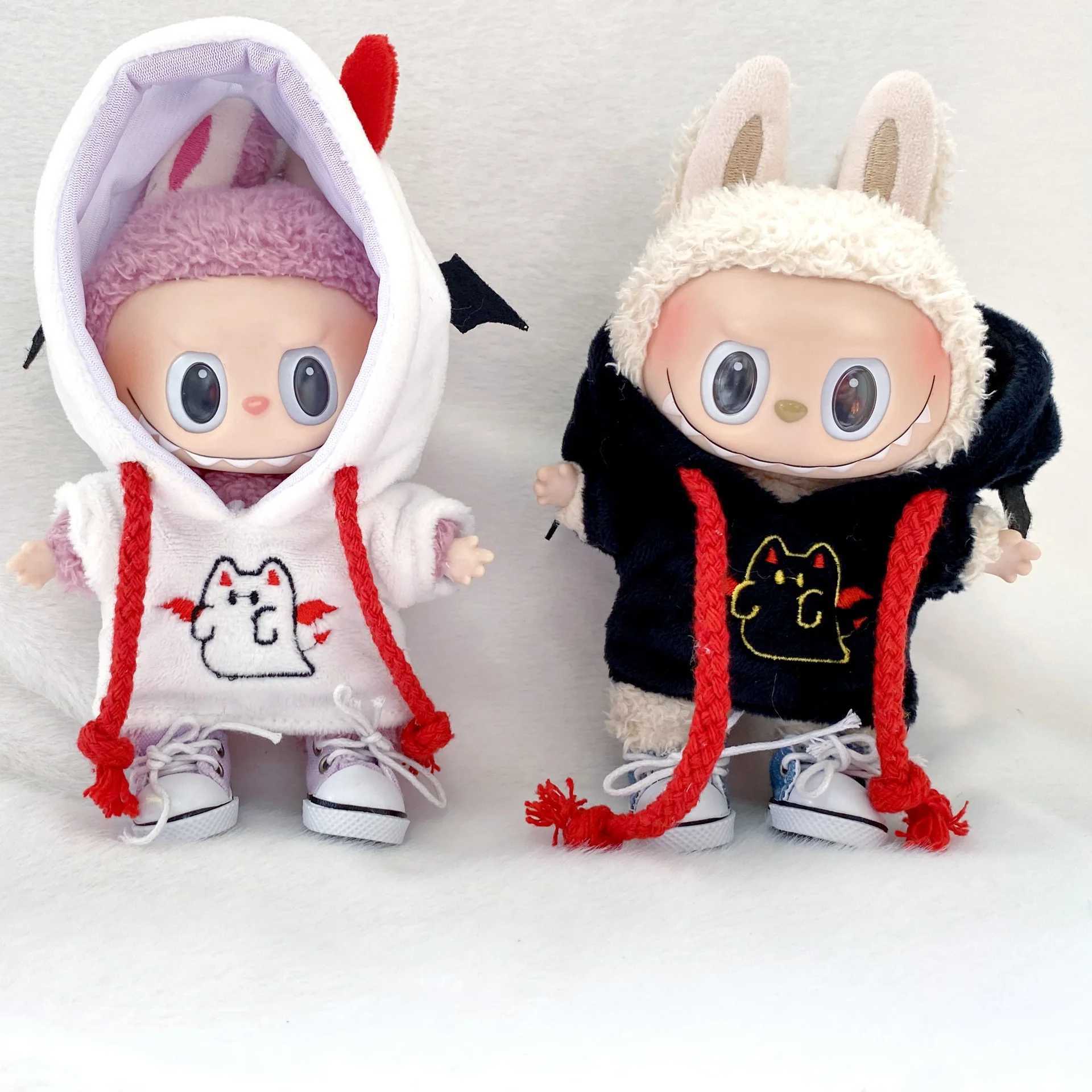 Labubu Doll Clothing 17cm Universal Halloween Bat Little Devil Hoodie Accessories For Labubu III Idol Dolls Sitting Party C250924