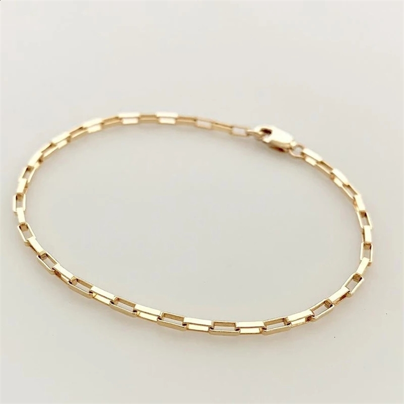 14K Gold Filled Chain Bracelet Handmade Jewelry Boho Charms Bracelets Vintage Anklets for Women Bridesmaid Gift Gold Bracelet 241119bj