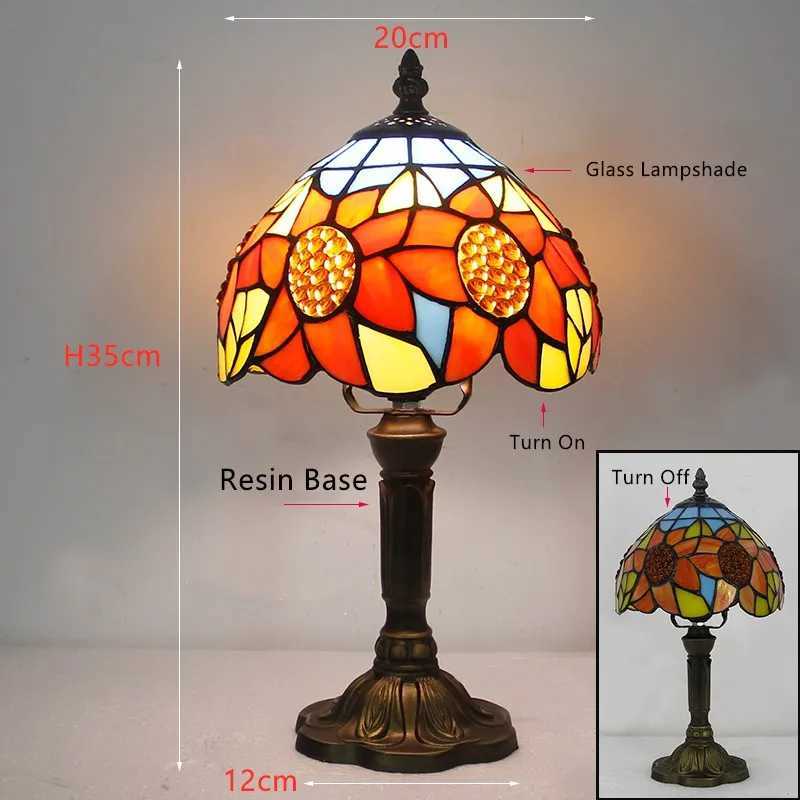 E27 Retro Baroque LED Table Lamps Mediterranean Vintage Stained Glass Bedroom Reading Cafe Bar Decor Desk Lights With EUUS Plug C251115