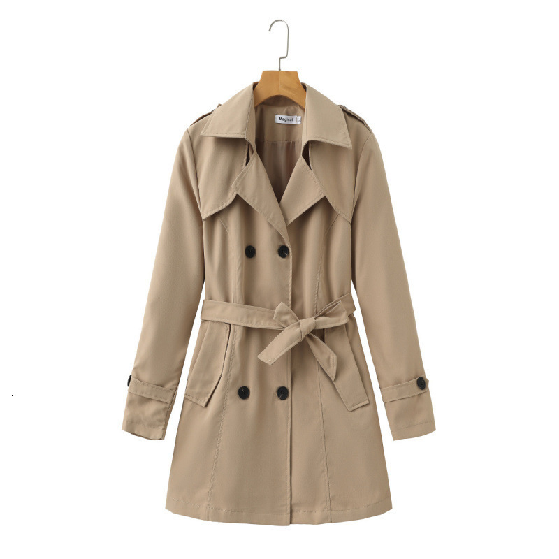 Womens Trench Coat Spring Autumn 2025 Korean Fashion Casual Versatile MidLength Coat Womens Overcoat 240926