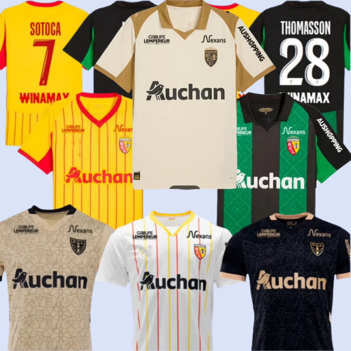 maillot 25 26 RC Lens Thauvin soccer jerseys 2025 2026 Home Away third barbe MEDINA THOMASSON PEREIRA DA COSTA SOTOCA SAID Men's Children's Football Shirt Kit