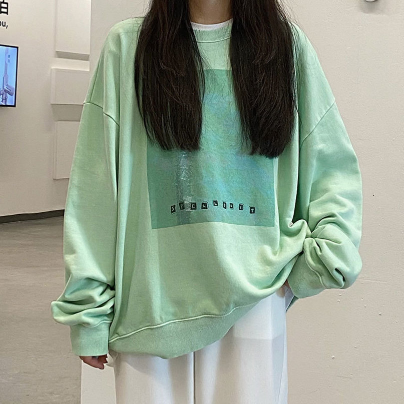 2 colors autumn korean style wash Women Sweatshirts Long Sleeve Sweatshirt Womens pullovers ( X1523) 210423