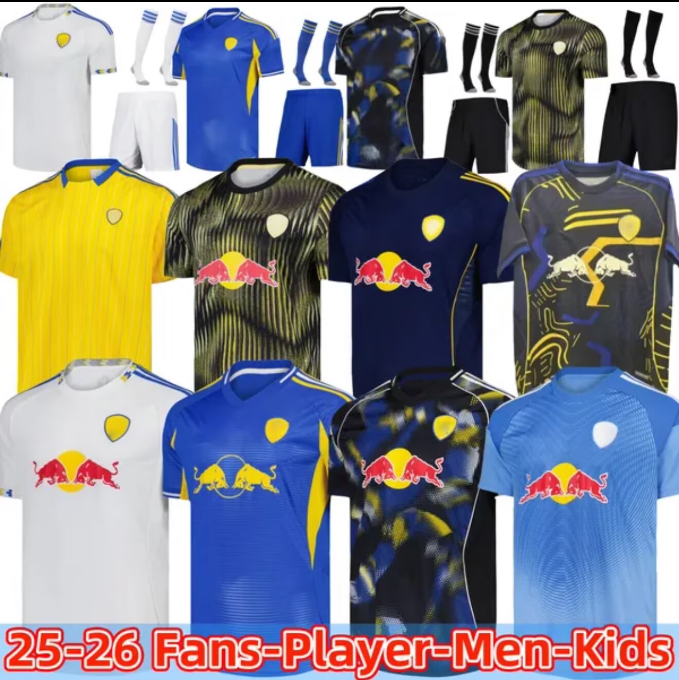 25 26 Soccer Jerseys fans player AMPADU Llorente leeds football shirt STRUIJK RODON ROTHWELL BAMFORD PIROE AARONSON MATEO JOSEP Kids Kit 2025 2026