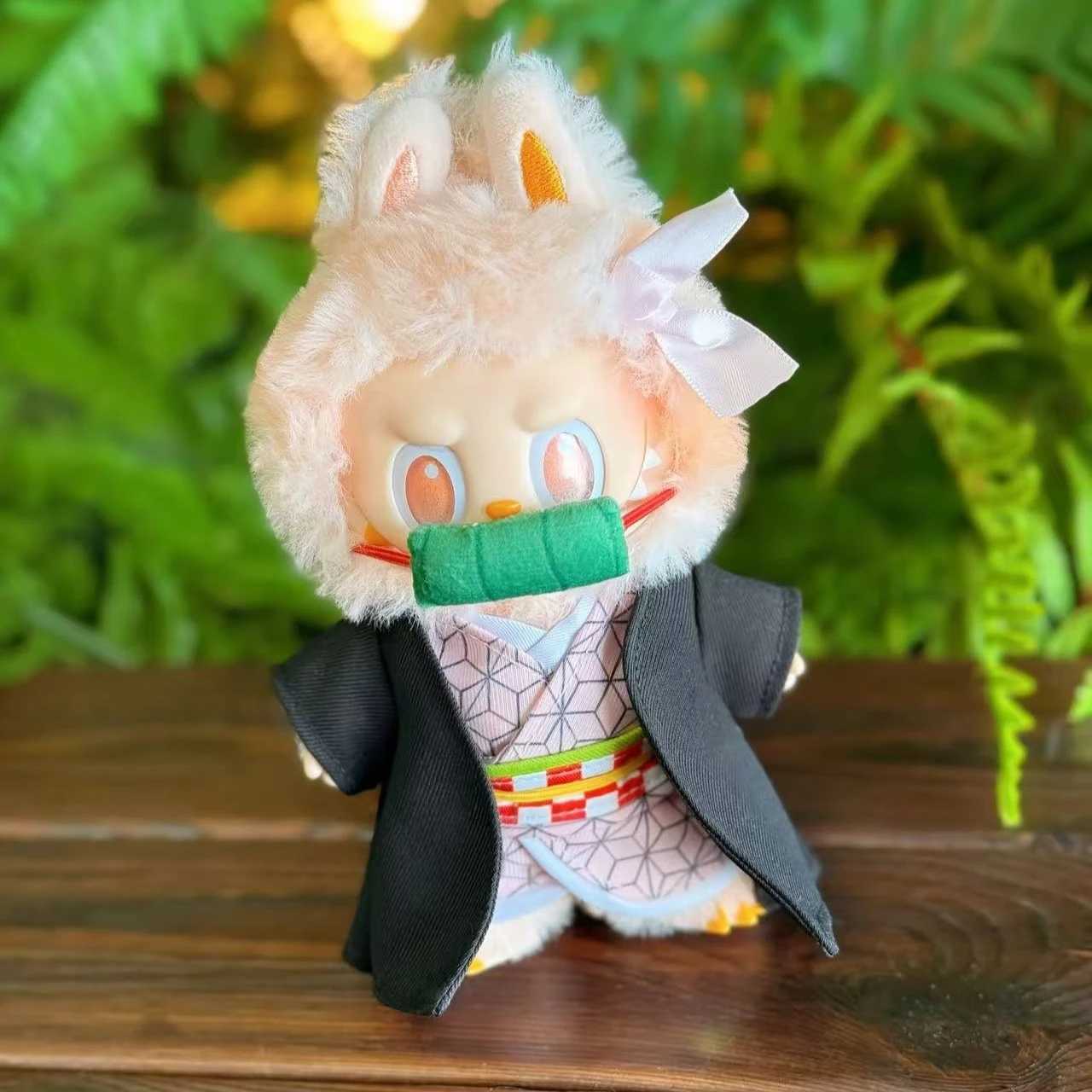 Labubu Clothing Doll Clothing Ghost Team Peripheral Rabubu Clothing 17cm Sitting Party Clothing Tanjiro Clothing with swords C250924