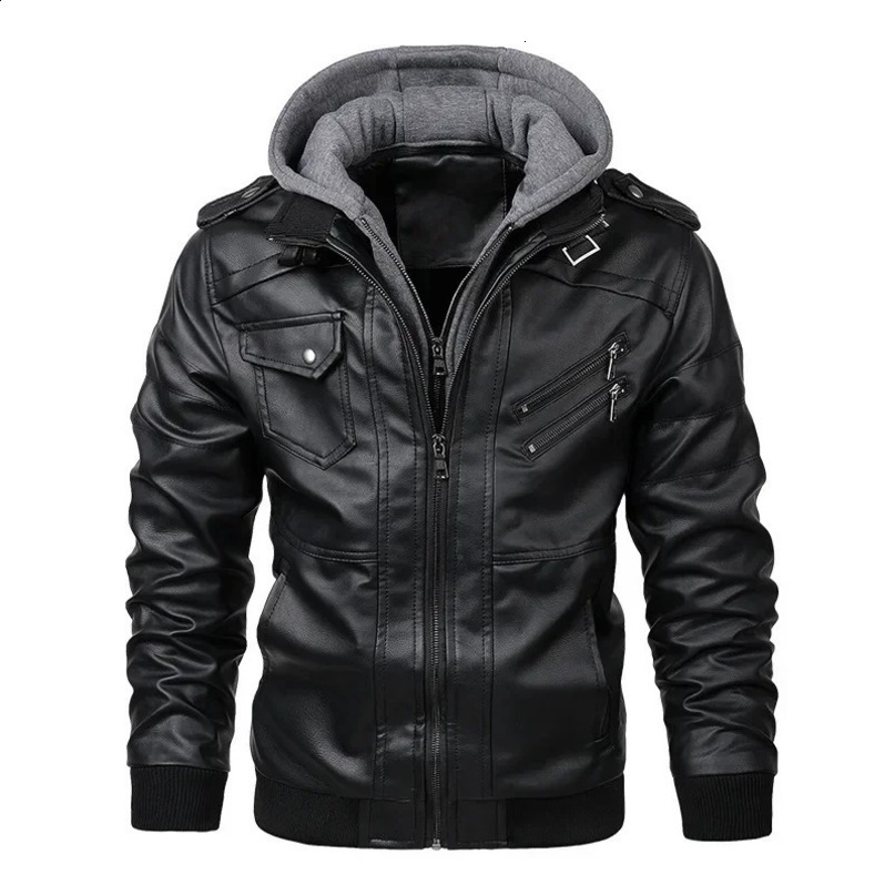 Mens Leather Jackets Autumn Casual Motorcycle PU Jacket Biker Coats Clothing EU Size men clothing 241217