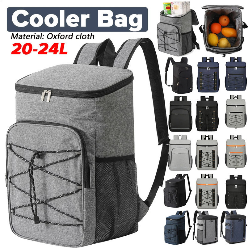 Insulated Cooler Bag Thermal Backpack Waterproof Picnic LeakProof Isothermal Fridge Beer Camping Supplies 240802