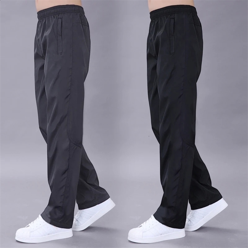Mens Pants Sweatpant Quick Dry Breathable Pants Spring Sports Trouser Elastic Waist Straight Wide Joggers Running Tracksuit Men 240812