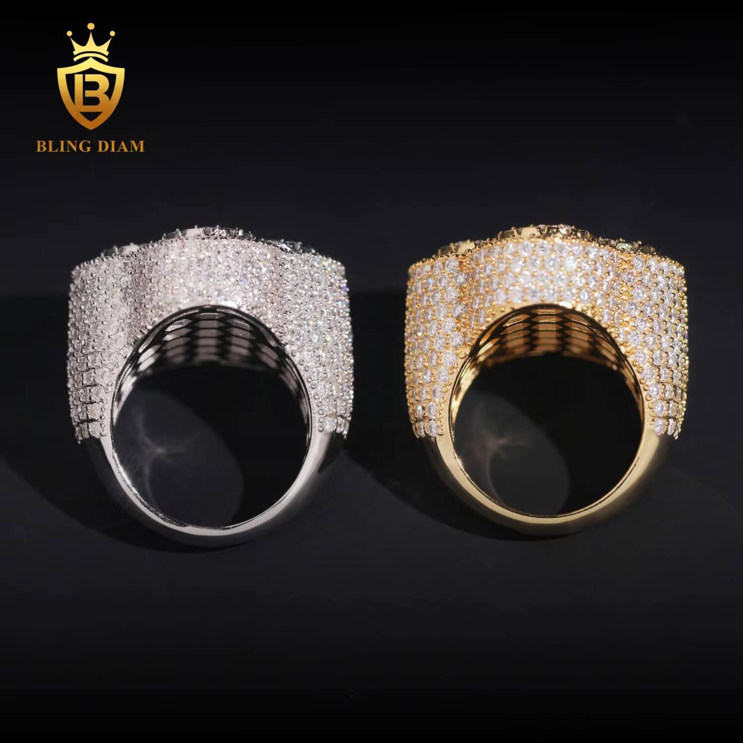 Hip Hop Jewelry 925 Sterling Silver Gold Plated Men Cuban 4 Four Leaf Clover Rings Vvs Moissanite Iced Out Pass Diamond Tester