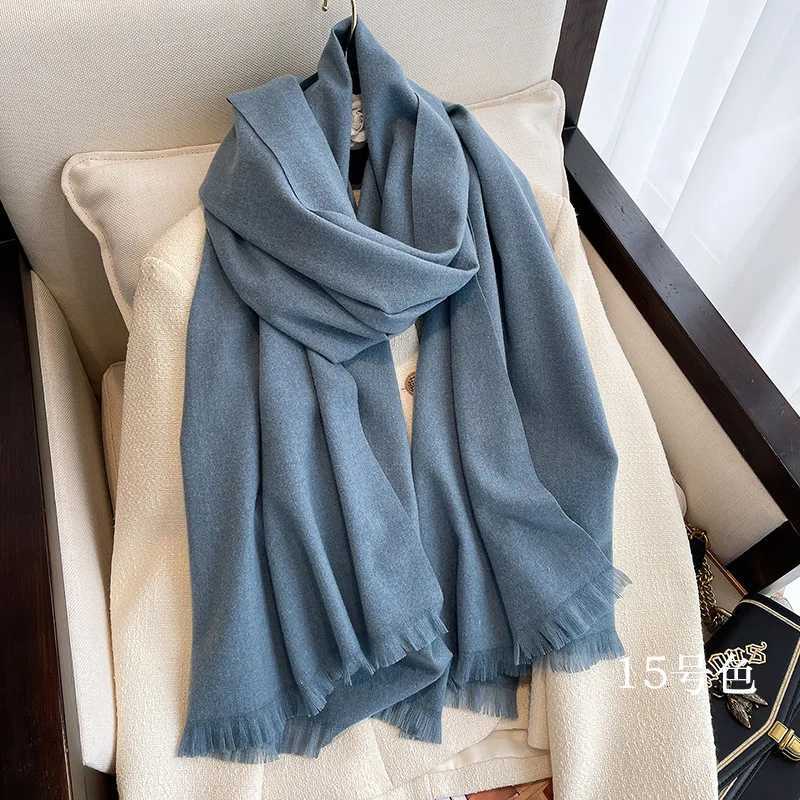 Winter Warm Solid Thick Cashmere Scarf for Women Large 70200cm Pashmina Shawl Wraps Bufanda Female with Tassel Scarves W251021
