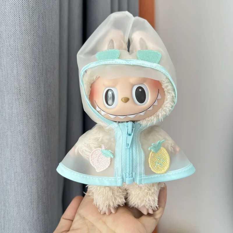 For Labubu Clothes 17cm Candy Color Transparent Raincoat Set with Pendant Cute Doll Changeable Outfit C250924