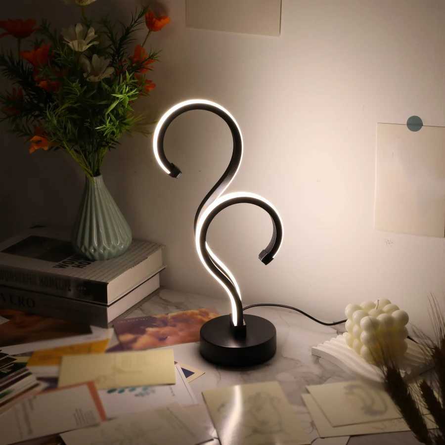 1PC Creative Double Question Mark Desk Lamp USB Three Color Dimming Bedroom Eye Protection Nightlight C251115