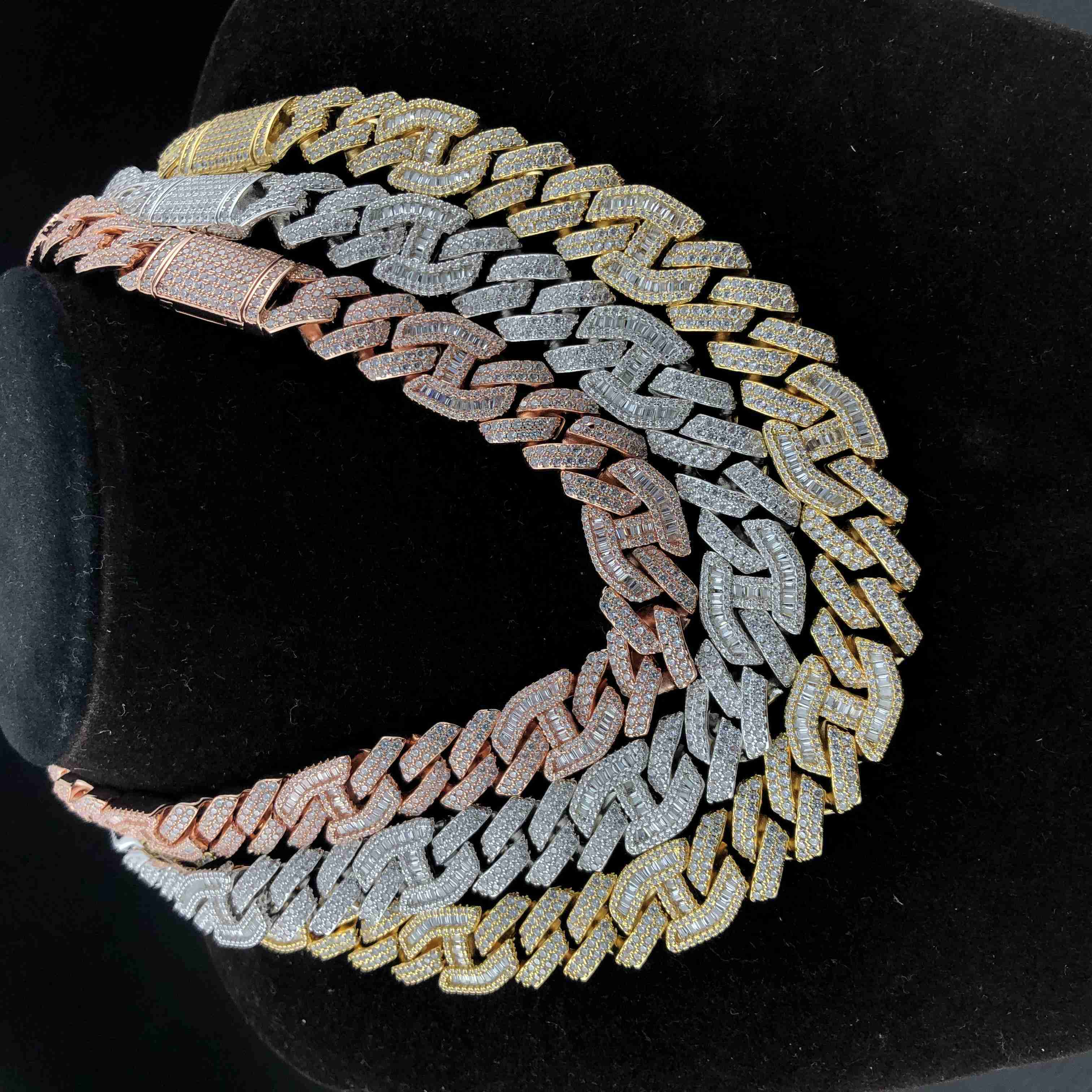 YSS Jewelry 15mm Prong Baguette GuccE Curb Chain Necklace