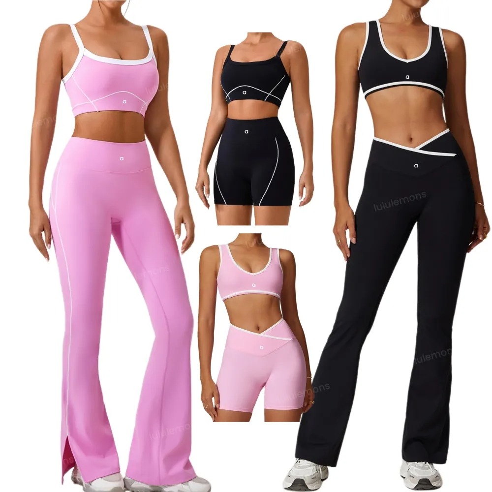 2 Piece Alonessitys Women sets Designer Sports Bra Camisole Naked Feel Outdoor Fitness Quick Dry Alonessitys Pants Yoga Wear Alonessitys Set Gym