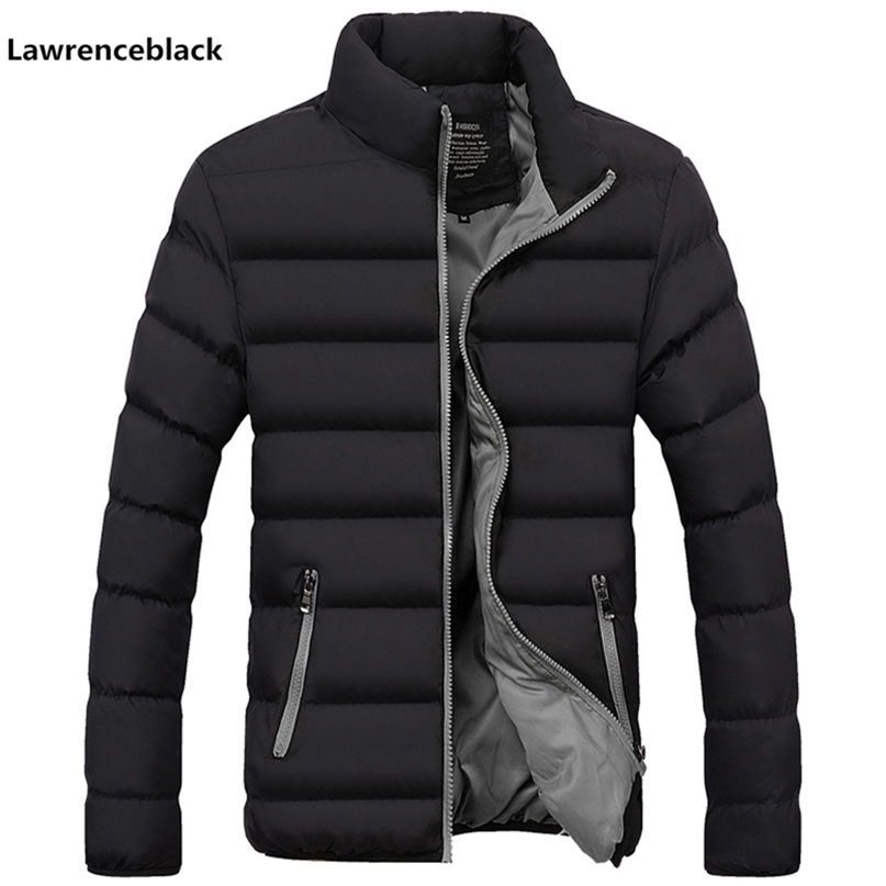 with free gift Men Parka Cotton Padded Winter Jacket Coat mens warm jacket Solid color Zipper Thick Coat Men Down Parka 1921 T200102