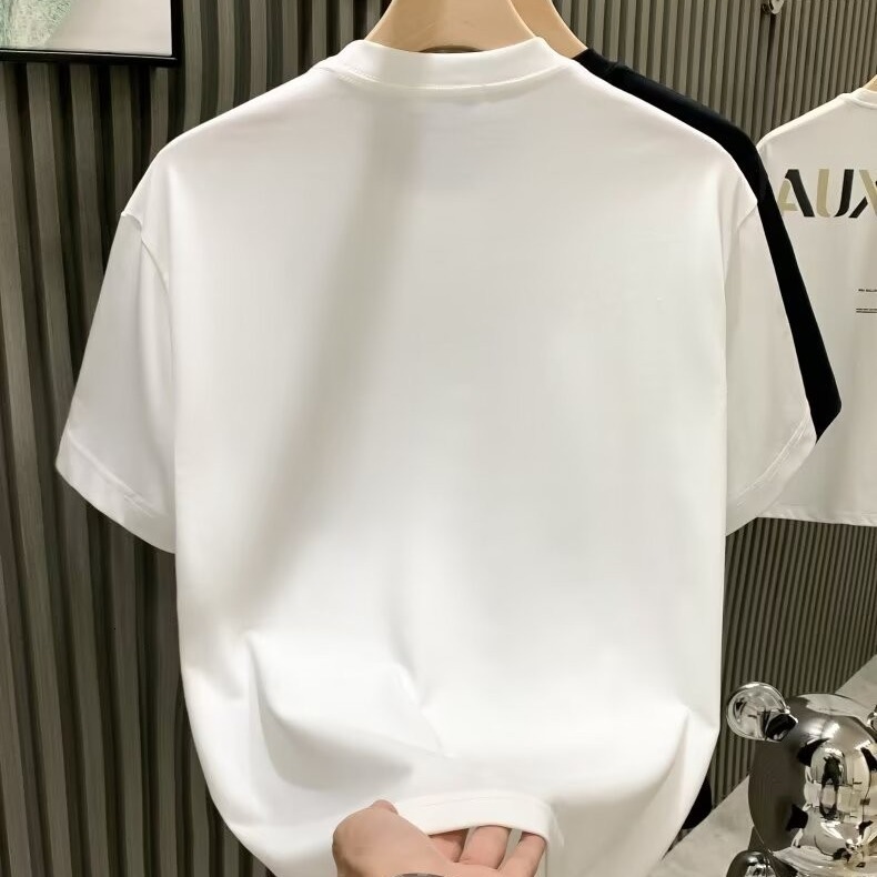 2025 Summer Fashion Trendy Brand Light Luxury Mens Tshirt Short Sleeve Star Hot Diamond Internet Red Niche Half Sleeve Tshirt