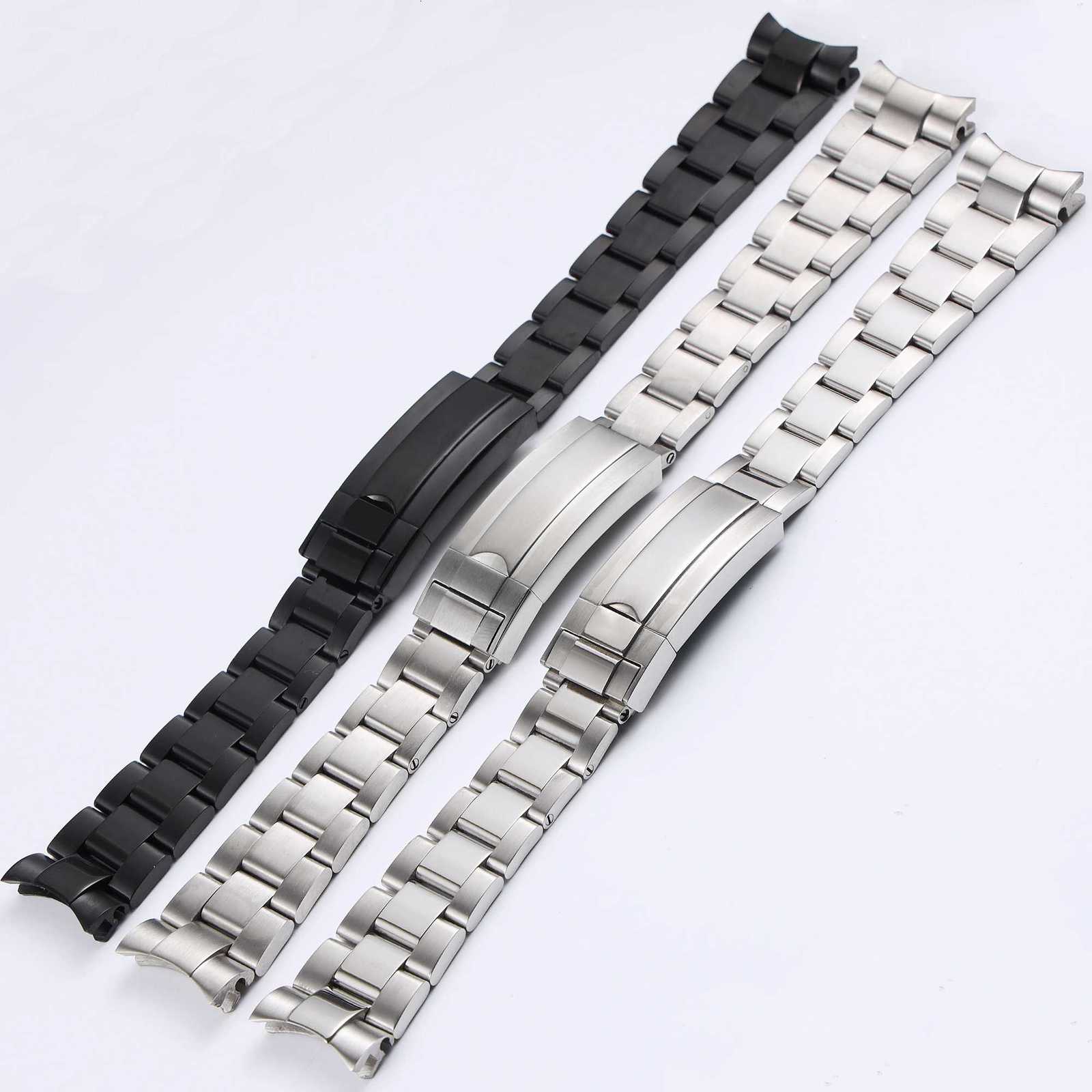 20 21mm silver gold black stainless steel watchband for Rolex Submariner GMT Daytona Metal Strap wrist bracelet deployment clasp Z250924
