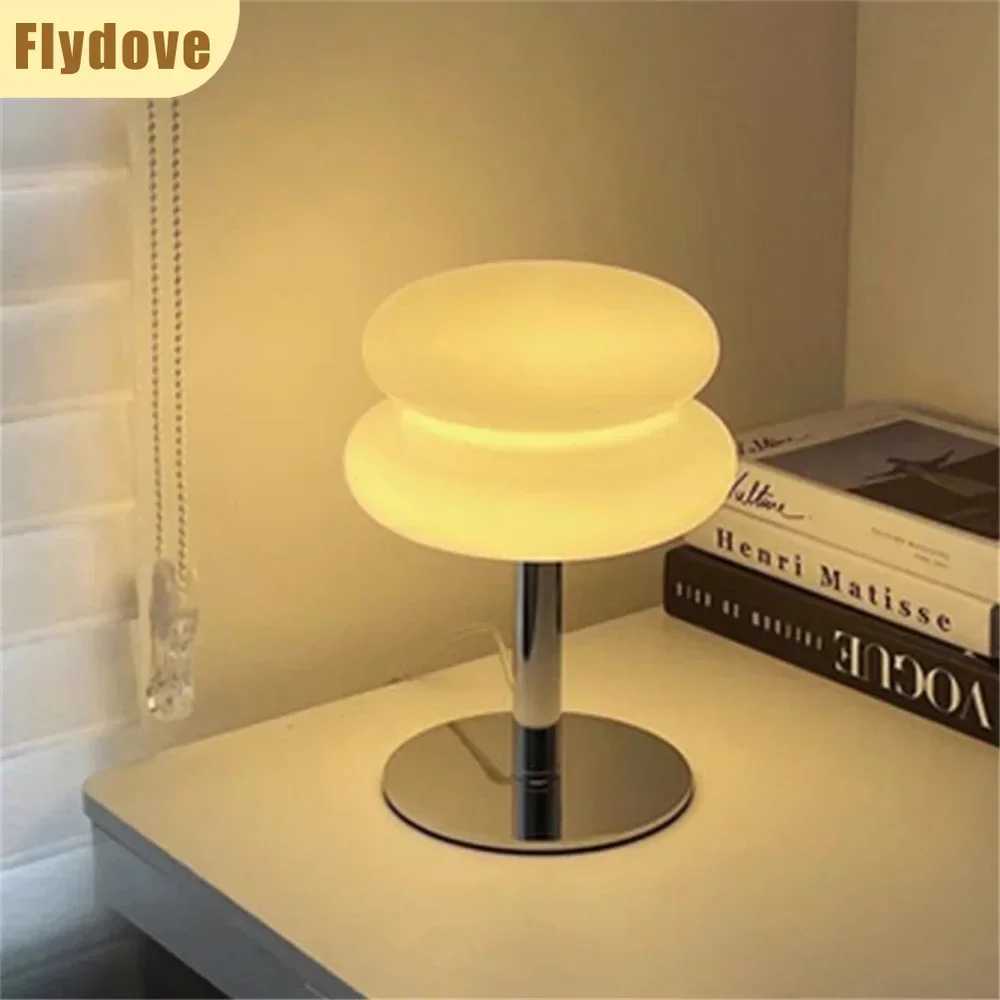 Double Layered Egg Tart Girl Ins Desk Lamp American Retro Bauhaus Highend Living Room Bedside Atmosphere LED Vintage Lamp C251115