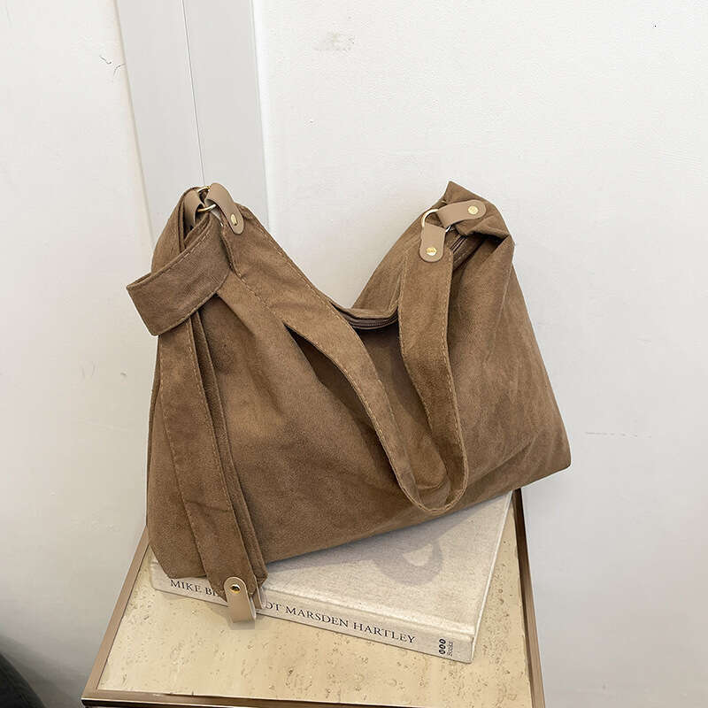 2024 New Fashion Versatile Single Shoulder Tote Relaxed Large Capacity Lazy Style Suede Pillow Bag