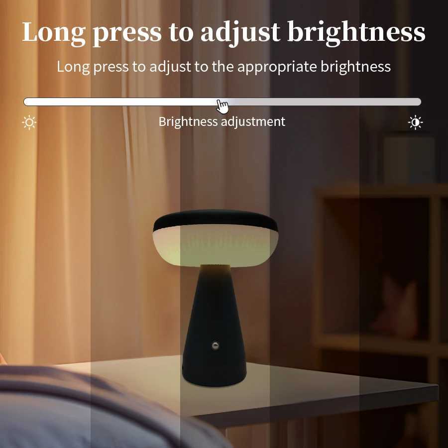 Classic Mushroom LED Desk Lamp Touch Dimming Bedlight Rechargeable Reading Light Bar Restaurant Bedroom Decorative Lighting C251115