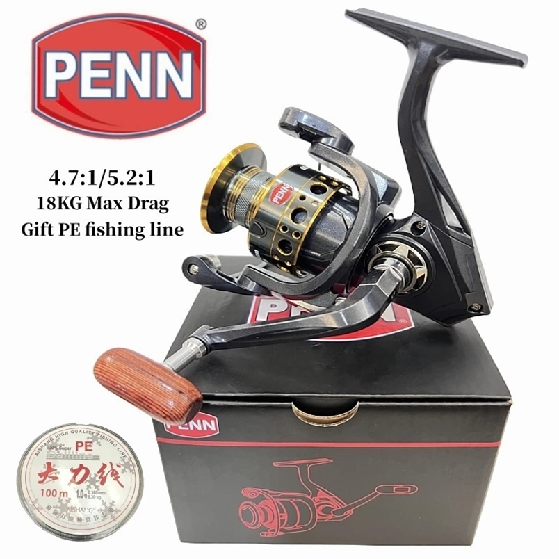 PENN Fishing Reel with 131 Bearings Max Drag 18KG Gear Ratio 4.7 15.2 1 Comes with PE Fishing Line As Gift 240411