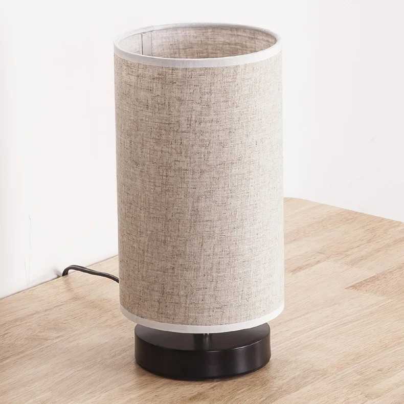Modern Simple Design LED Desk Lamp with Iron Base Cylinder Fabric Shade for Home Bedroom Living Room Office C251115
