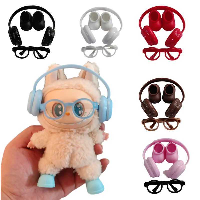 DIY accessories for labubu V1 V2 shoes without lenses glasses stylish plastic headphone set plush doll decoration birthday gift C250924