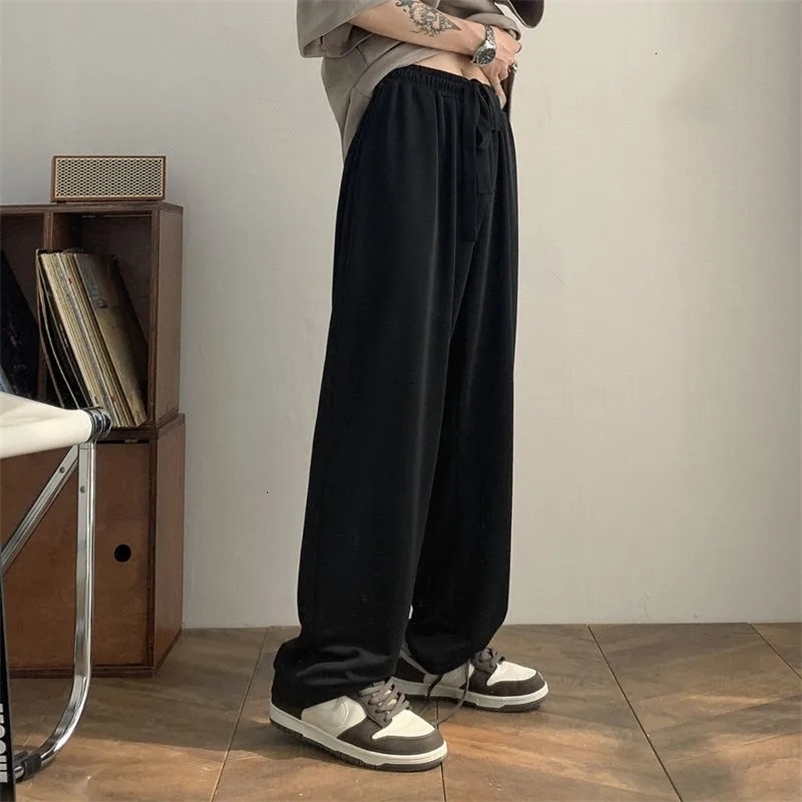 Men's Pants Yasuk All Season Spring Autumn Winter Fashion Solid Casual Men's Loose Elastic Waist Pants All-Match Cool Boys 230327