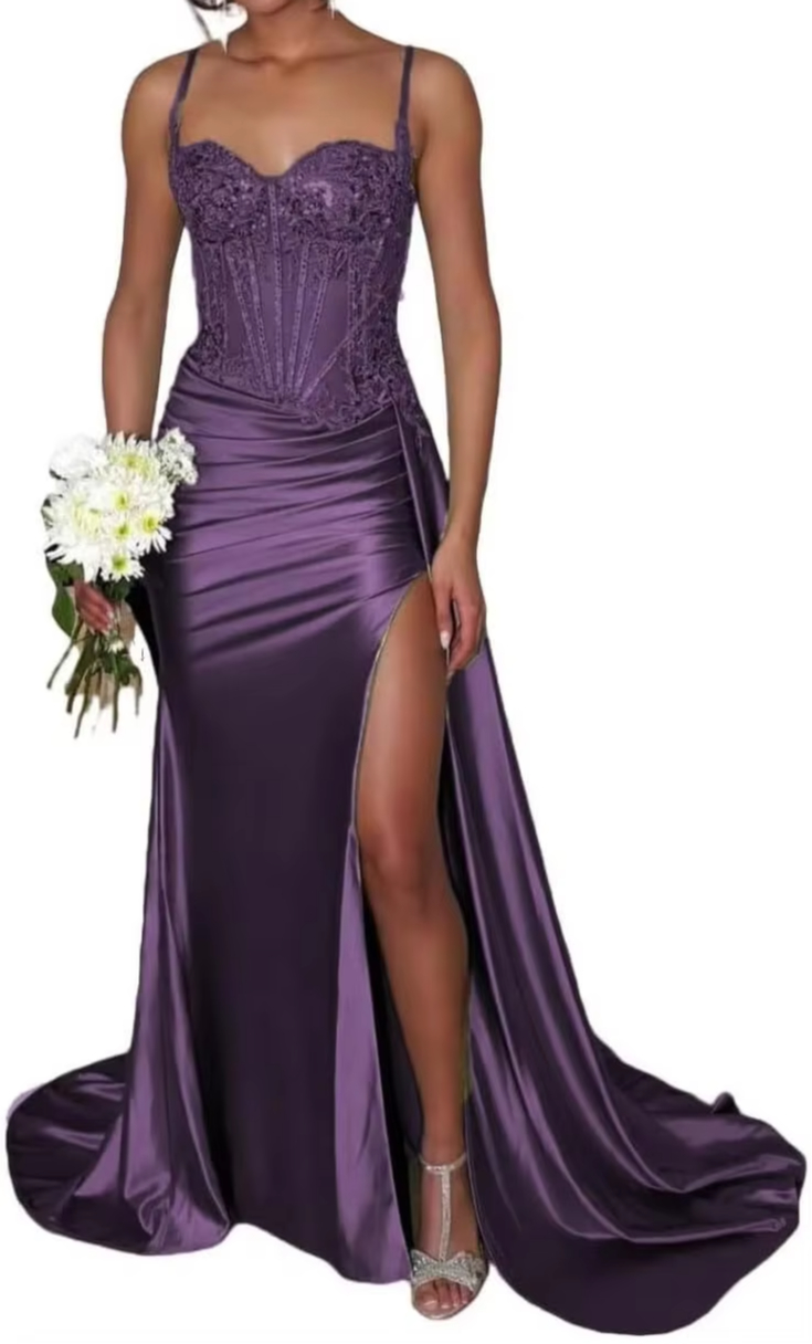 Sage Green Spaghetti High Split Prom Dresses For Black Girls Mermaid Elegant Dress special Party Formal Gowns Satin Arabic