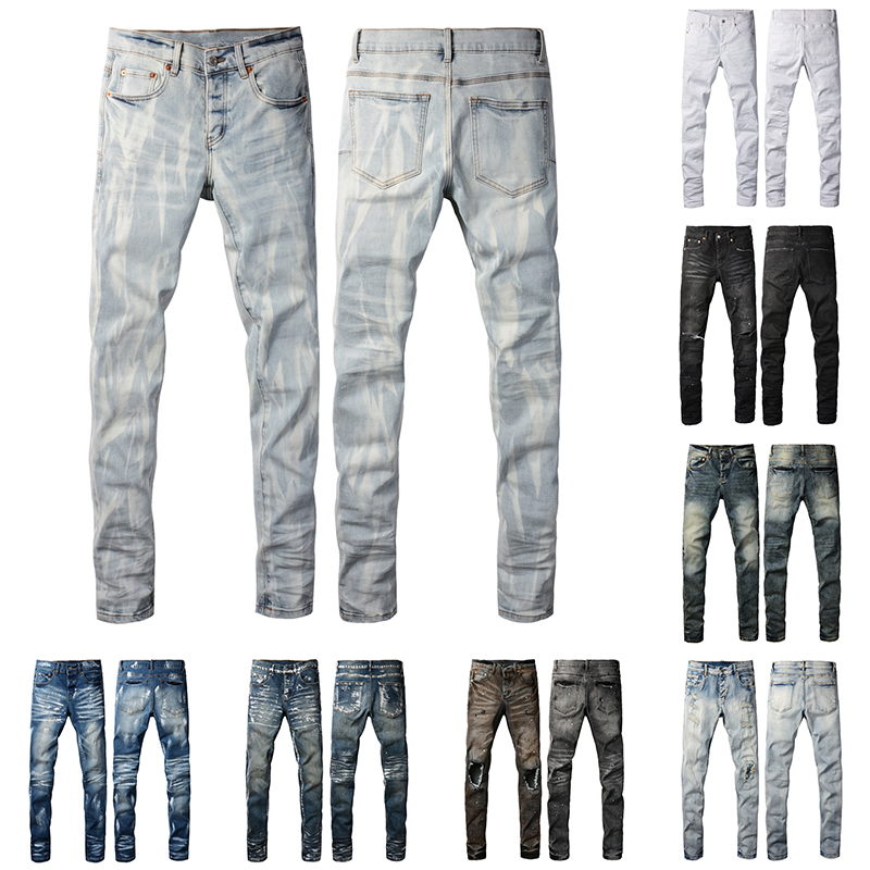 Designer Jeans Men Jean Pants Straight Casual motorcycle Sweatpants Mens classics vintage ripped graffiti Slim Jeans
