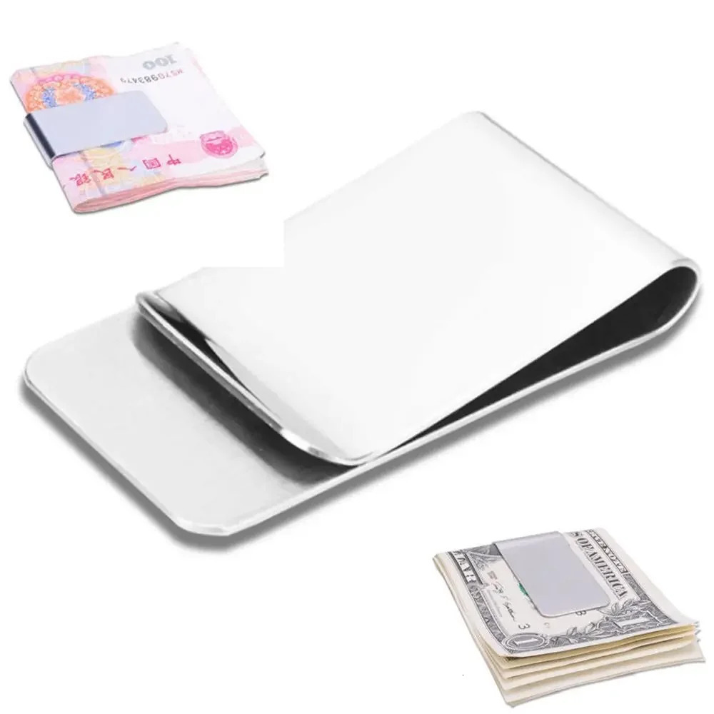 High Quality Metal Clip Slim Pocket Credit Card ID Clip Stainless Steel Money Clip Wallet Cash Clamp Men Purse 250923