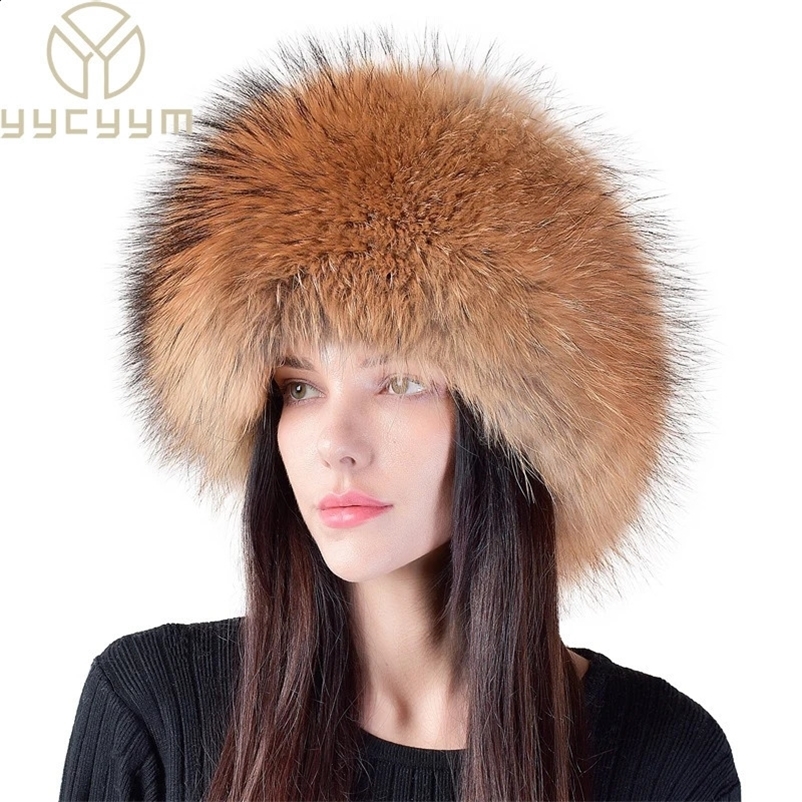 100% natural Fox Fur Hat Fashion Women Cap Thick Fur Cap Winter Warm Hat Female Fashion For Women Hat With Earmuffs Hat241224WWbj