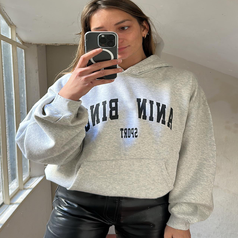 Womens Hoodies Sweatshirts Letter Printed for Women Spring Autumn Vintage Loose Hooded Sweatshirt Female Fashion Pullovers Tops 230710