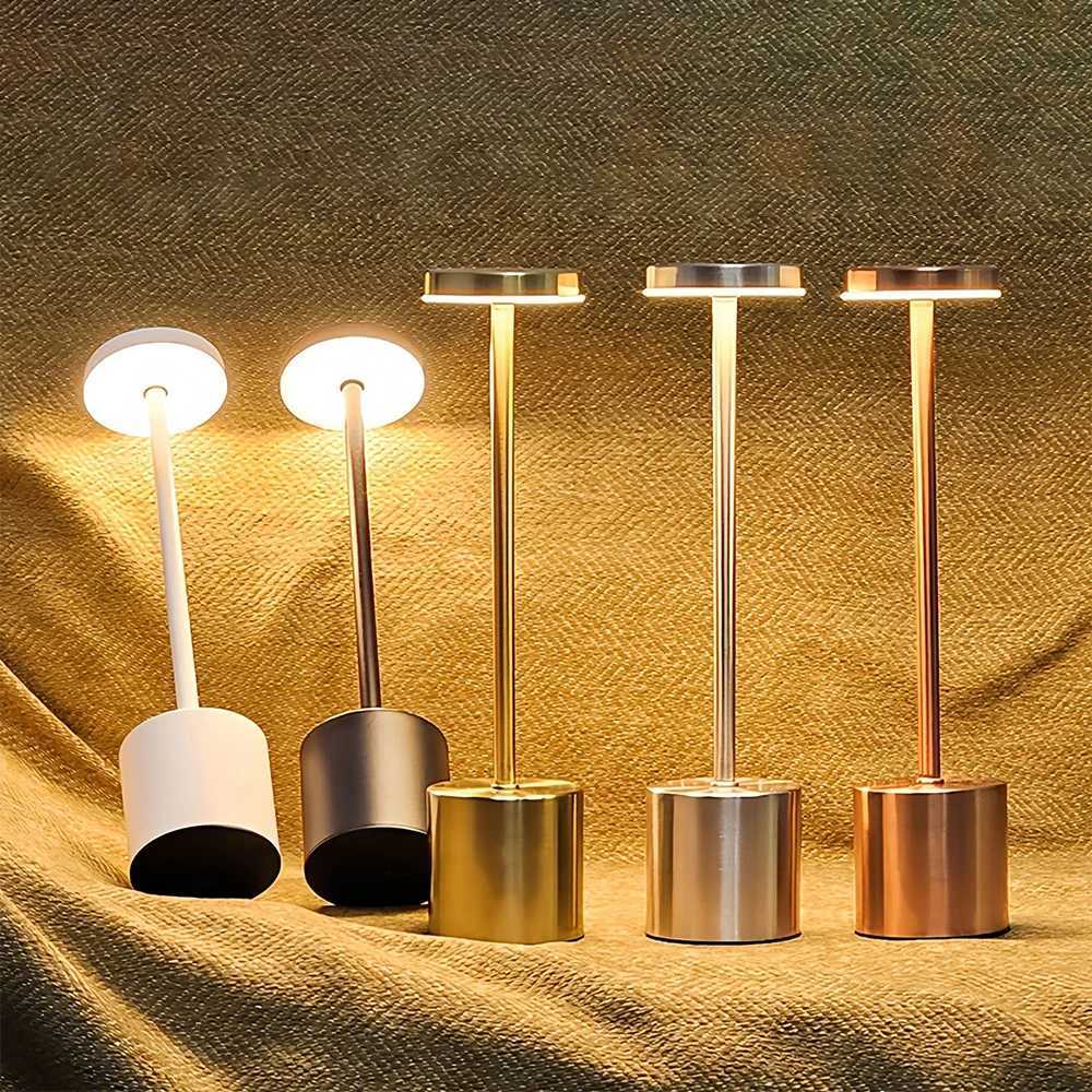 Simple LED Rechargeable Touch Metal Table Lamp Three Colors Bedside Creative Ambient Light Bar Outdoor Decoration Night Light C251115