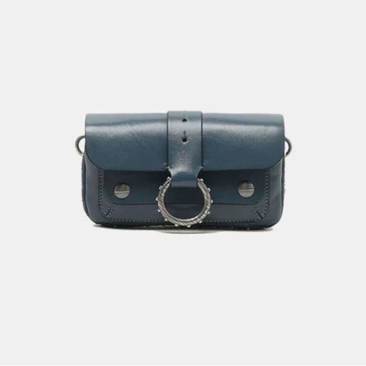 French Niche Design Classic Rivet Chain Simple Versatile Cowhide Mini Crossbody Small Square Bag For Women B5