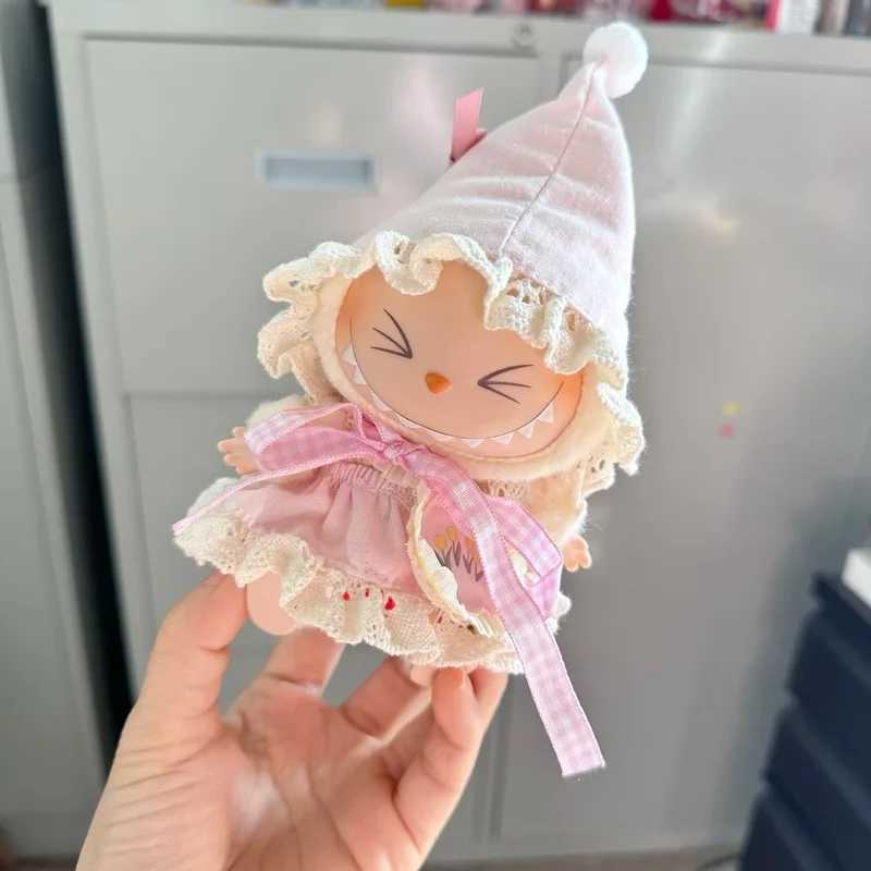 Cute 1517 cm LabubuV1 V2 V3 Sitting Series Beautiful Skirt Doll and Accessories Hat Toy Doll Clothes Four Piece Set Holiday Gif C250924